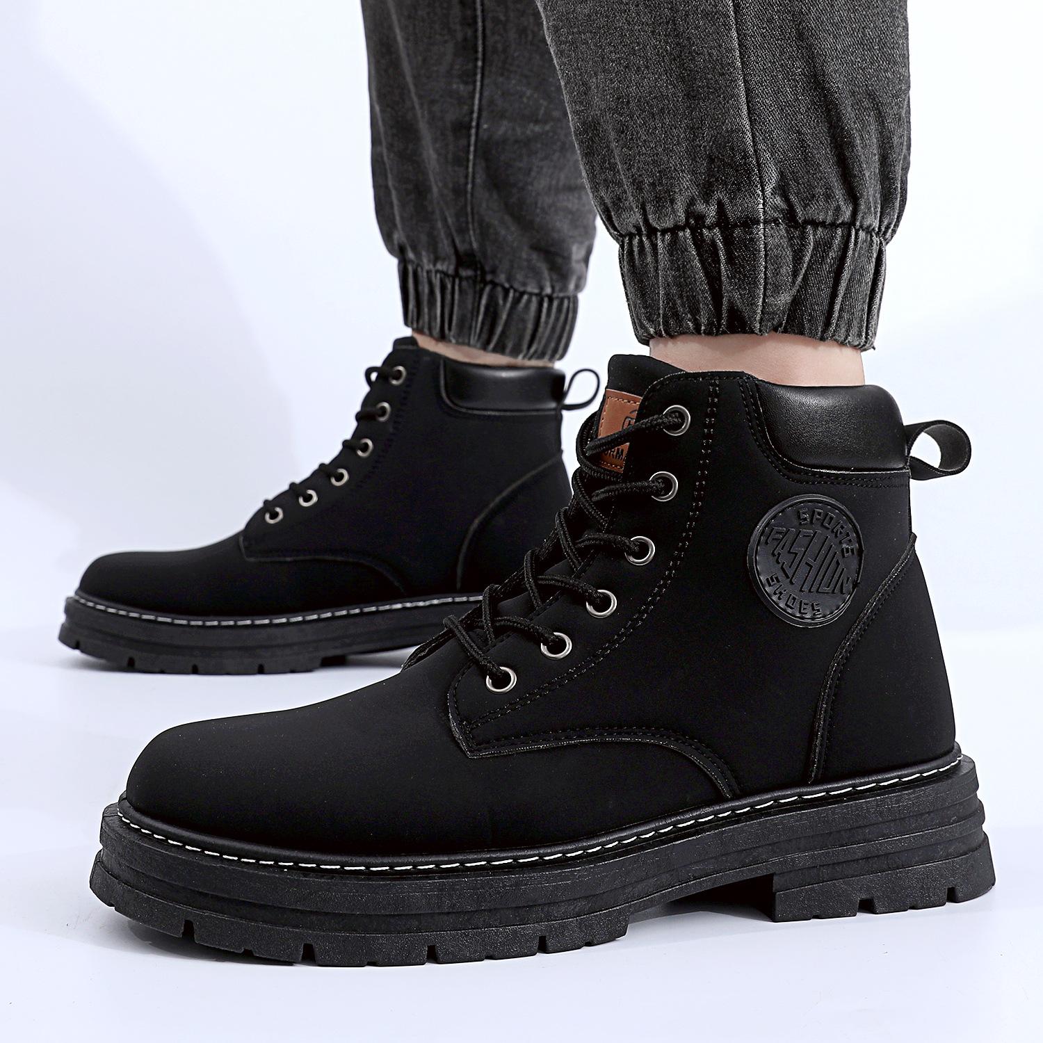 

Martin boots men s new autumn and winter popular men s boots Korean version trendy versatile lace-up high-top British style casual trendy shoes 39