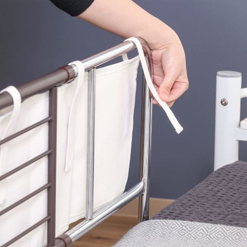 Fuji Boeki Bedside Pocket, Bedside Storage, 55cm Wide x 25cm Long, White, Hanging Storage, Tissue Box, Small Organizer, 6 Pockets, 29270