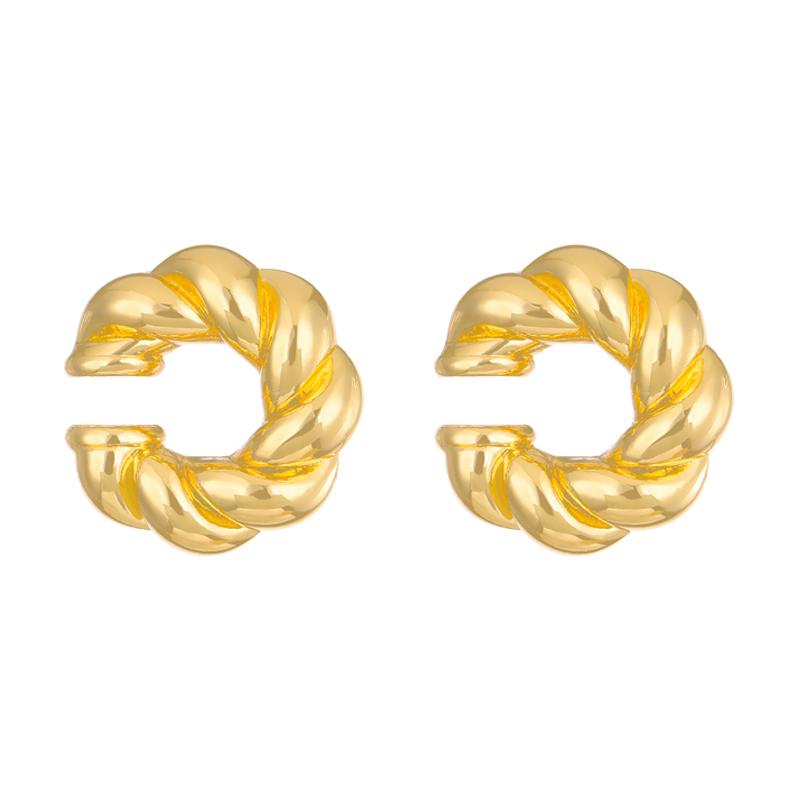 1 Pair Smooth Circle C Shape Clip Earrings For Women Lightweight Without Piercing Cartilage Ear Cuff Gold Silver Color Earrings