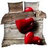 3D Baumwollsatin Bettwäsche 200x220cm Liebe