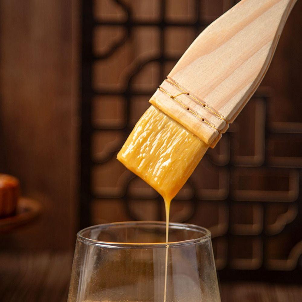 3pcs Wool Barbecue Oil Brush Wooden Handle Kitchen Brush Baking Brush Sauce Brush  Mooncake