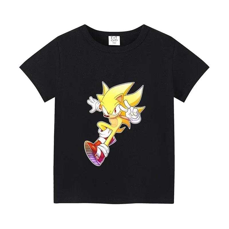 Purchased Products Sonics Tshirts Childrens Shortsleeved Casual Cotton Tshirts and 100 Cotton Cartoon Printed Tshirts