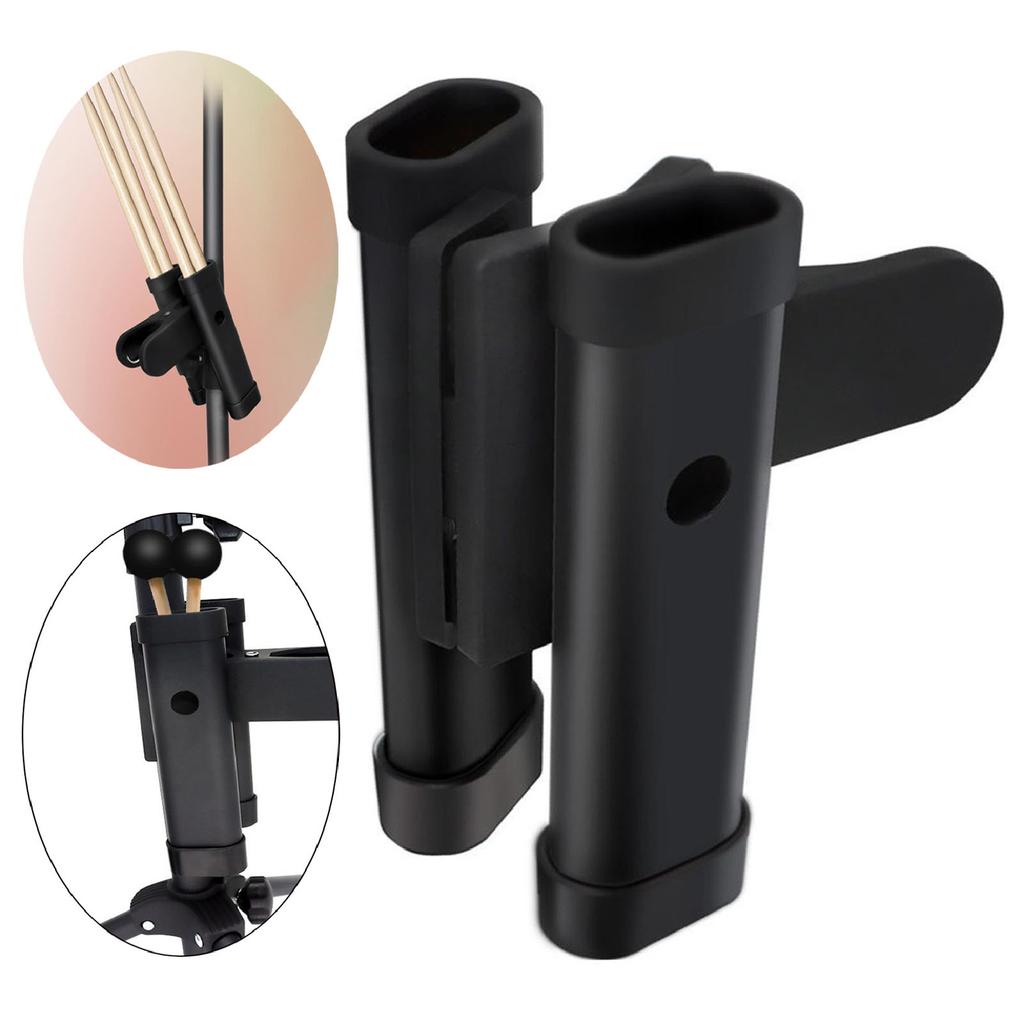Drumstick Holder ABS Metal Structure Angle Adjustable Clip On Drum Stick Container for 2 Pair Sticks