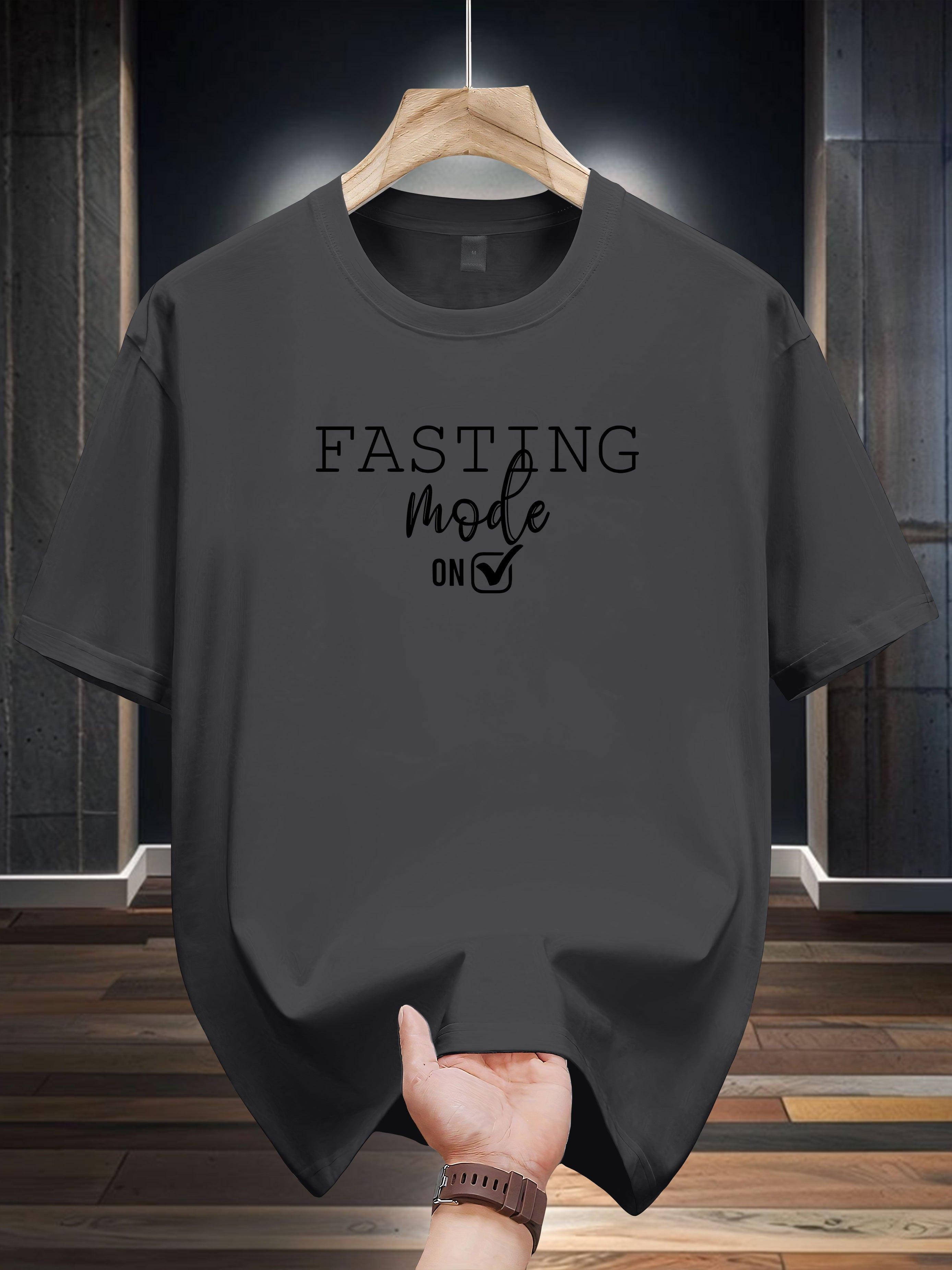 100% Cotton Graphic T-shirt - FASTING MODE ON Design XXXXL