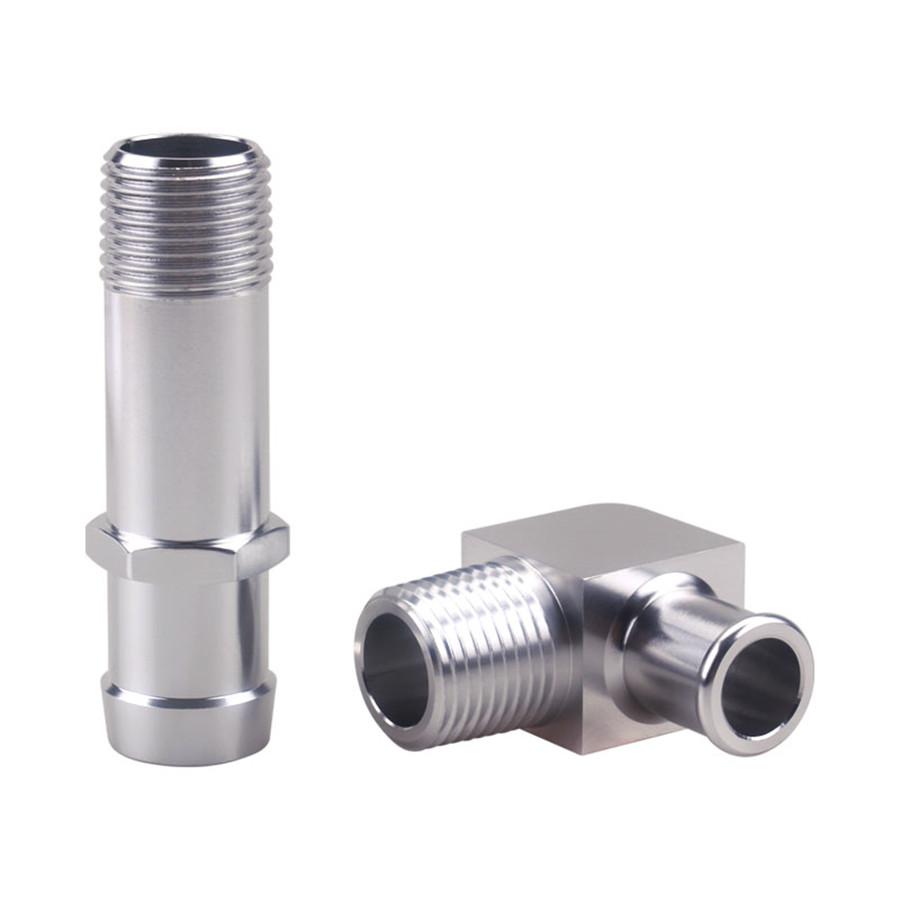 2PCS Heater Hose Aluminum Fitting 3/4 "Water Pump 5/8" 90 deg. Intake  For Chevy V8 Engines