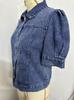 2026 Damen Übergrenze Jeansjacke mit Puffärmeln - Slim Fit, Lässig, Modisches Design