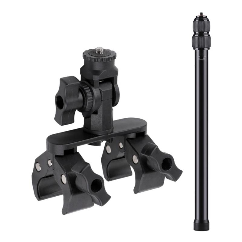 Universal Camera Holder Clamp Mount For Bikes Featuring Complete 360°rotatable 210°tilt Movement Secure Grip Design