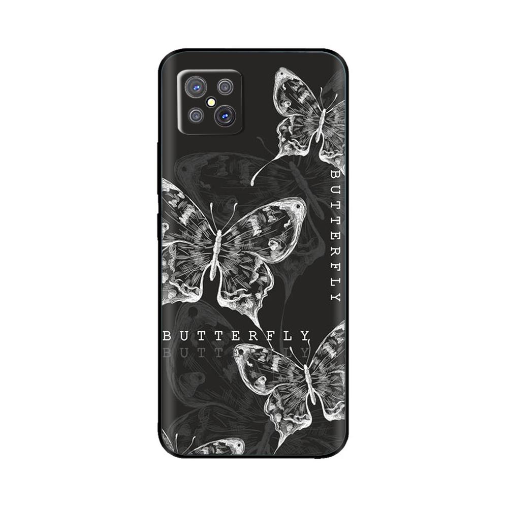 For Oppo Reno4 Z 5G Case Cute Cartoon Painted Black Silicone Soft TPU Back Cover For OPPO A92S Phone Back Bumper Shell Bag Coque