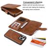 Luxury Detachable Retro Leather Case for iPhone 16 15 14 Pro Max 7 8 XR Xs Max 11 12 13 Mini 14 Plus Cover Zipper Wallet Purse