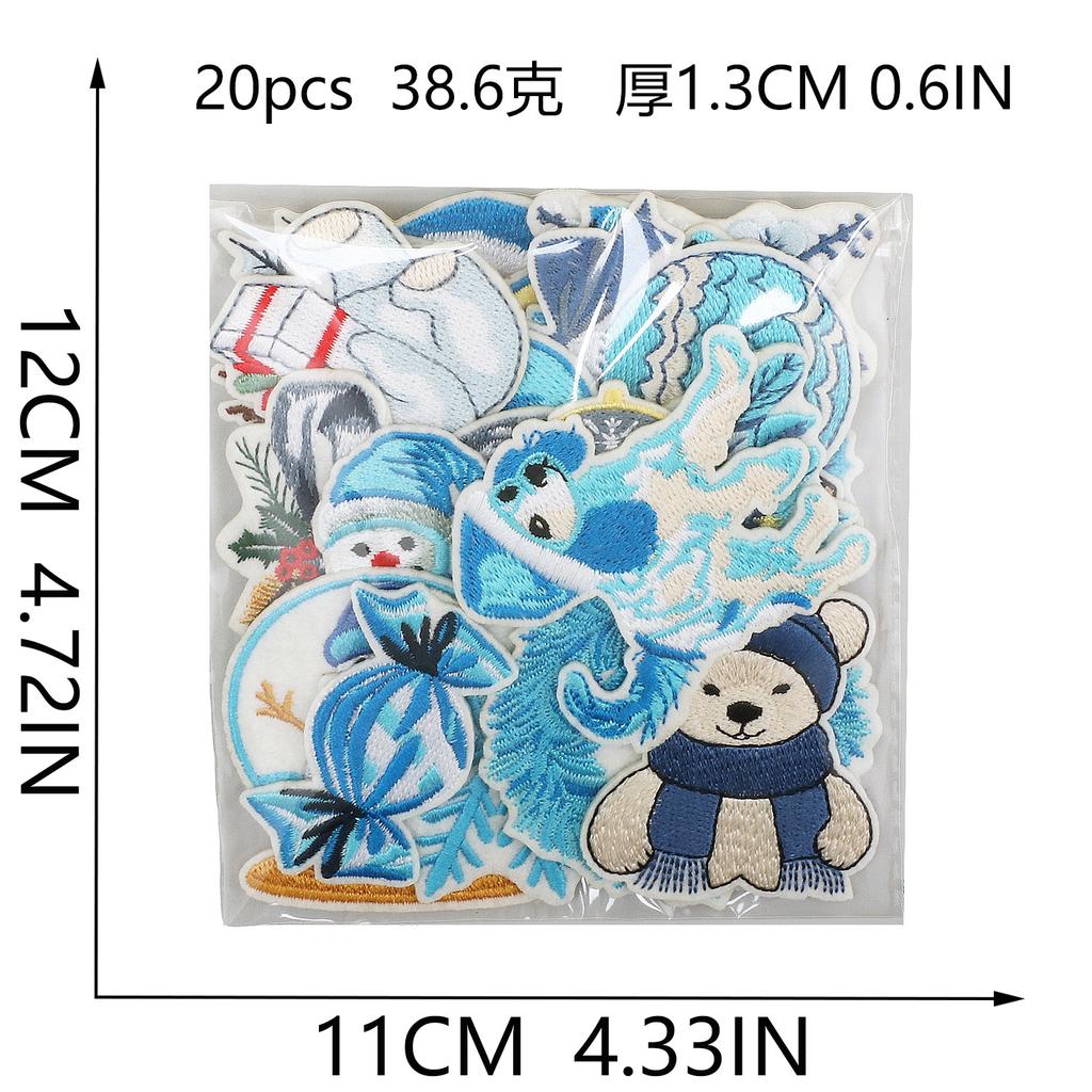 Christmas Theme Embroidery Cloth Sticker Bag Clothes Decoration Snowflake Bell Patch Sticker Gift Computer Embroidery Stamp Ironing