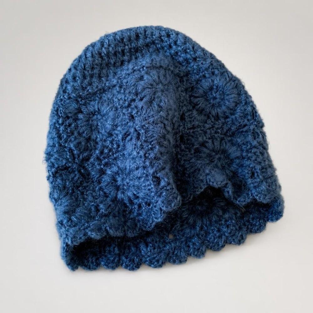 Hollow Mesh Knitted Hat Handmade Crochet Skullies Cap Retro Bucket Hat For Women