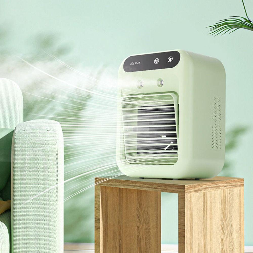 Dual Spray Portable Air Conditioner Ultrasonic Atomization Electric Fan USB Air Cooler  Desktop Use