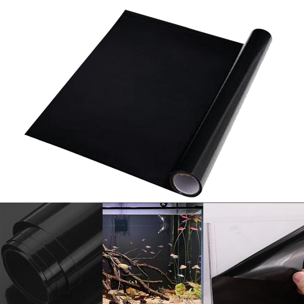 Aquarium Background Film for Window Covering PVC Black Privacy Cling Living Area