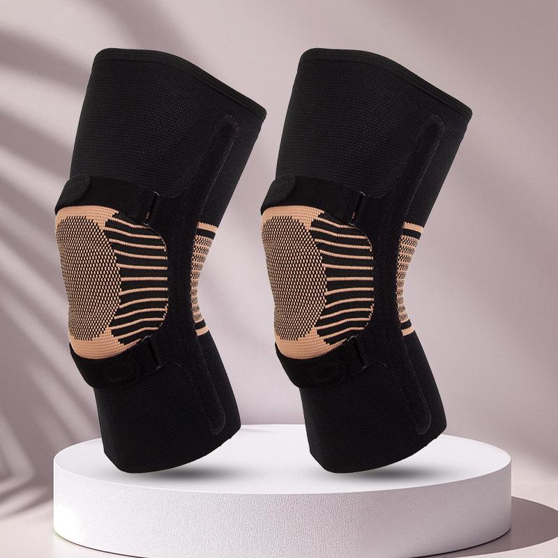 

Copper Ion Strap Pressurized Sports Knee Pads Knitted Basketball Football Mountaineering Outdoor Protective Gear Copper Fiber Knee Pads XXXL