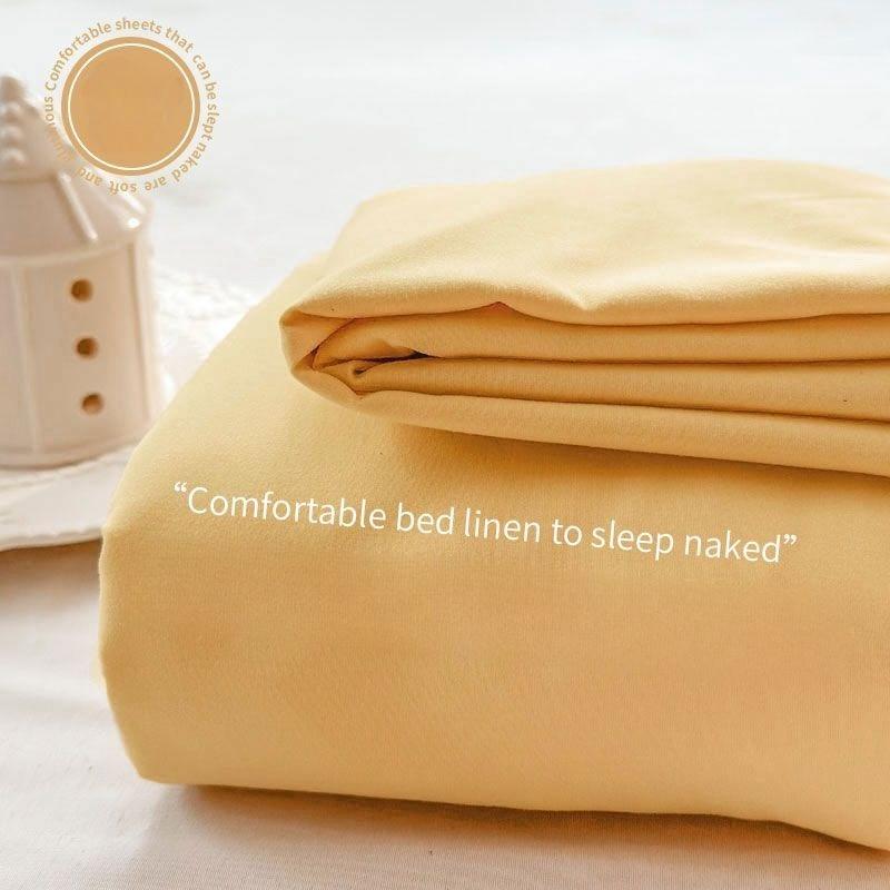 Minimalist Solid Color Brushed Warm Bed Sheet For Single Double Student Dormitory Bed