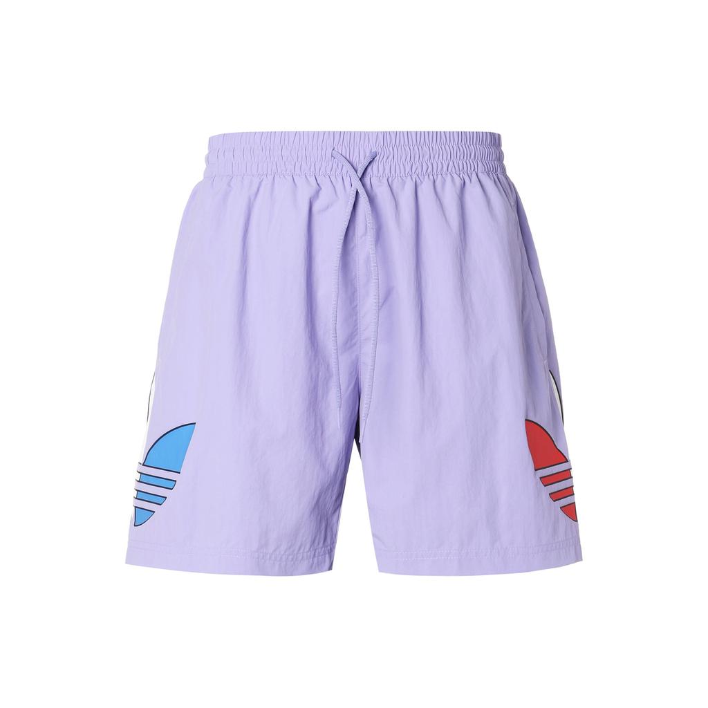 Adidas Originals Trefoil Tricolor Logo Swim Shorts Men Swim Shorts Light-Purple GN3569
