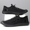 Summer New Men's Leather Shoes Wading Shoes Hollow Surface Casual Shoes One Pedal Soft Sole Breathable Driving Shoes
