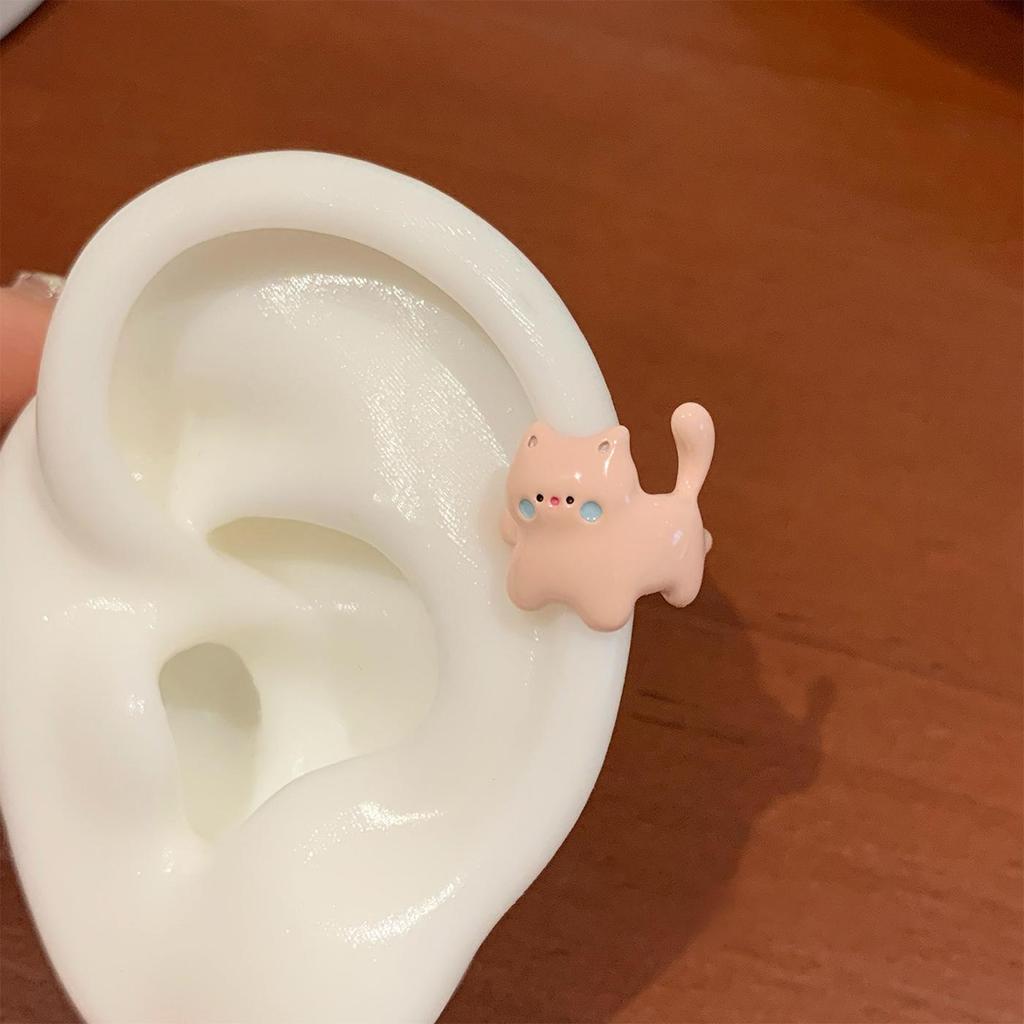 Cartoon Cat Ear Cuffs: Cute, High-End, Non-Pierced Clips for Women - Perfect for Autumn & Winter