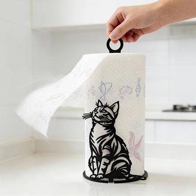 Katzenförmiger Papierhandtuchhalter, Freistehender Rollenorganizer für die Küchenarbeitsplatte, Einfacher warmer Stil & Kostengünstige Aufbewahrung