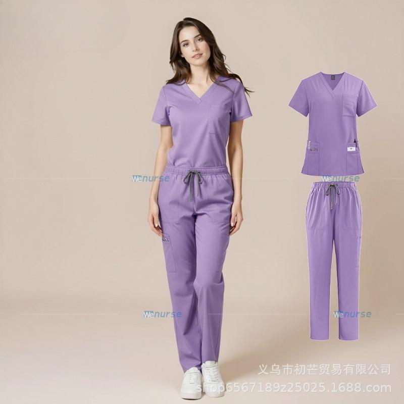 Stretch Hand-washing Clothes, Short-sleeved Surgical Gowns, Nurses, Doctors, Overalls, Pet Hospital, Short-sleeved Suits