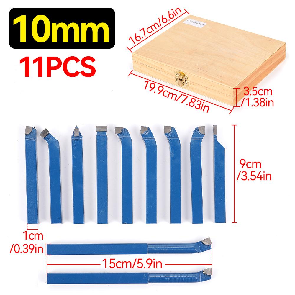 11Pcs/Set P30 8/10/12mm Carbide Tip Cutting Turning Boring Bit Mini Metal Lathe Tool Set Carbide For Metal Working Lathe Thread