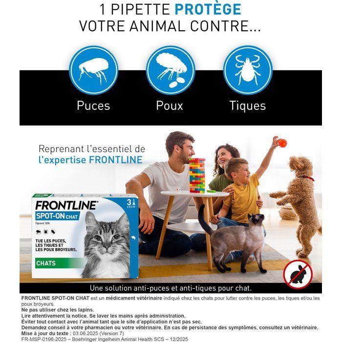 Frontline Spot On Katze - Floh-Zeckenmittel für Katze - 3 Pipetten