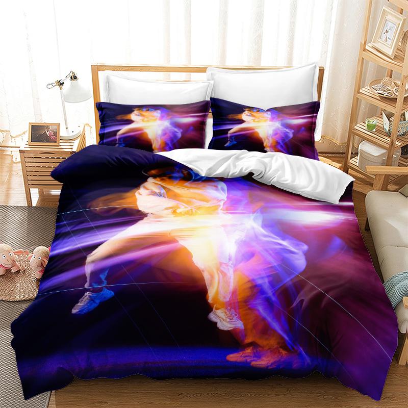 Home Bedding Dynamic Hip-hop Quilt Cover Queen King Full-size Twin Bed Boy Hip-hop Printing Adult Children's Quilt Cover and Pillow Cover Bedding