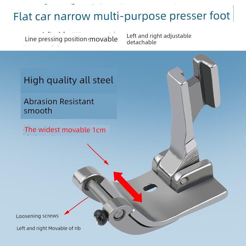 F99B Narrow Flatbed Sewing Machine Back Hemming Foot, Multifunctional Hemming Foot for Thin and Thick Fabrics, Universal Sewing Machine Accessory