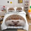 Hedgehog Duvet Cover King Queen 3D Lovely Animal Bedding Set For Kids Teens Adults Wildlife Quilt Cover Pillowcase Child Gifts