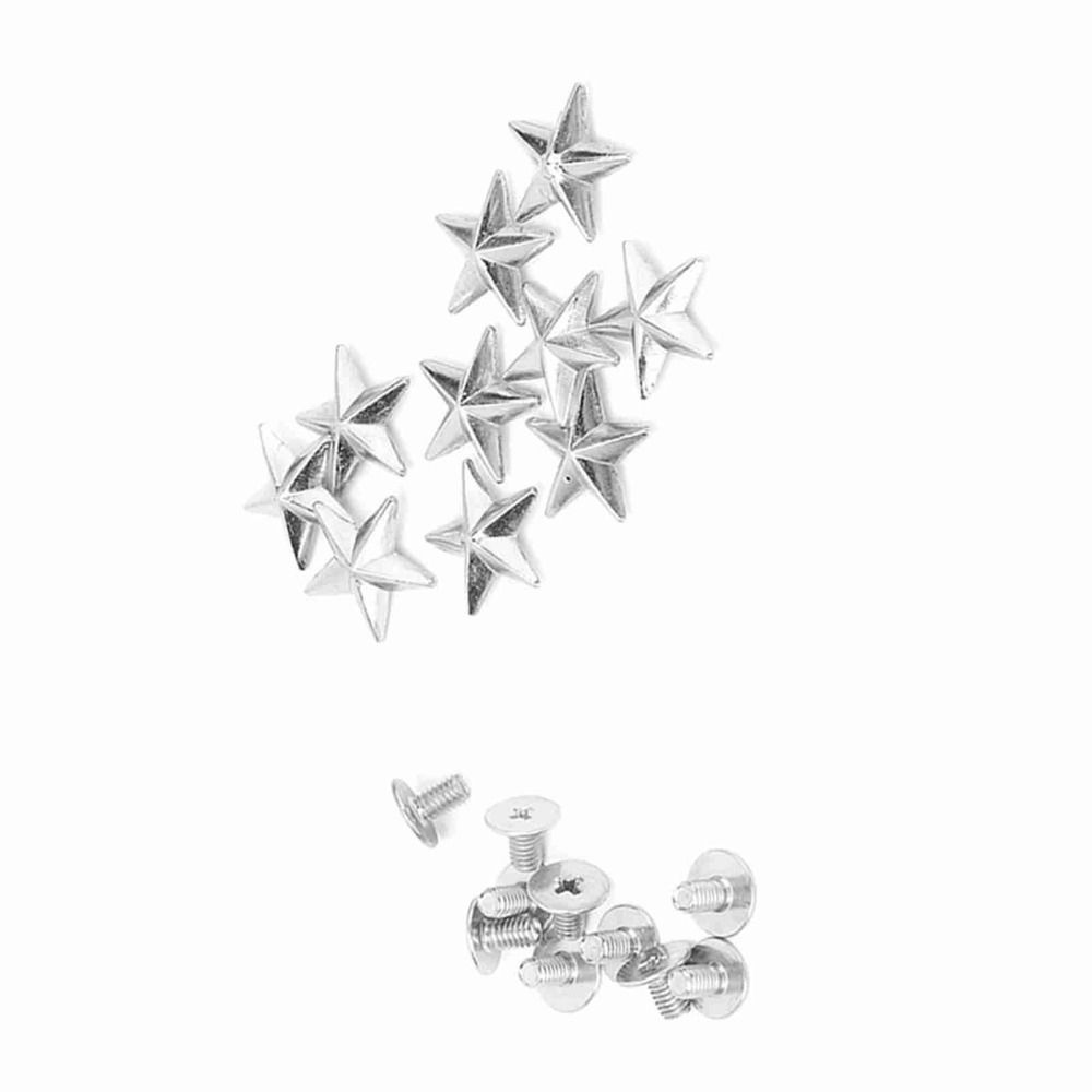 50pcs Metal Metal Star Stud 14mm Leathercraft Rivets Crafts Rivet Spike Screw DIY Decoration