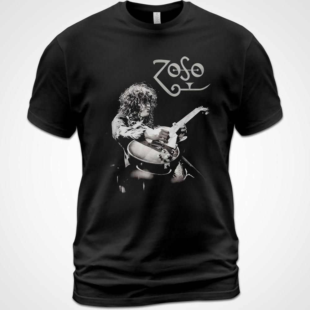 Cotton T-shirt Led Zeppelin IV Zoso shirt Tour music Jimmy Page Symbols Tee Unisex T-Shirt S
