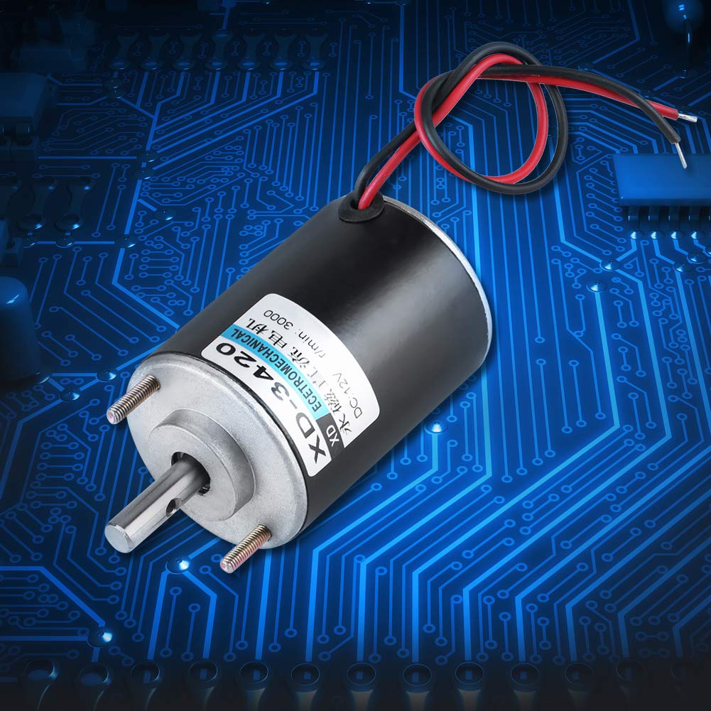 XD-3420 DC 12V Electric Motor, 12V High Permanent Magnet DC Motor, Electric Gear Motor, Low Noise, for Grinding Machine, Medical Equipment, Small
