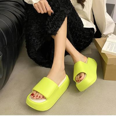 Zapatos de Mujer EVA de Moda Lorilury 6cm Plataforma Gruesa Planas Chanclas Imitar Superposición Exterior Jardín Mulas Niñas Zapatillas Simples y Elegantes