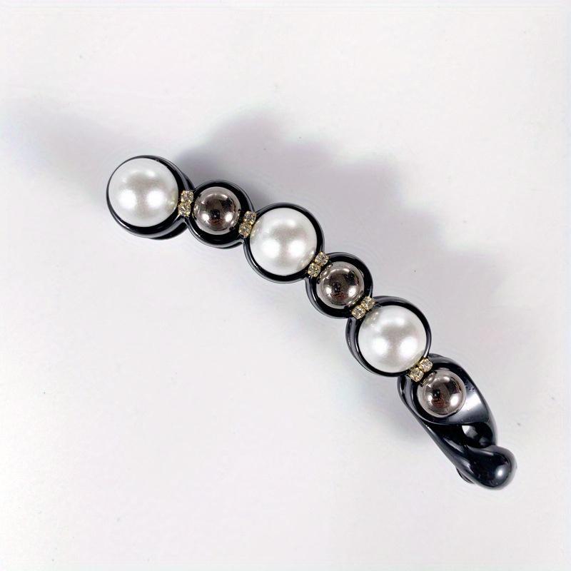 

Special Design Black Beauty Imitation Pearl Hair Clip Banana Hair Accessories for Women чёрный