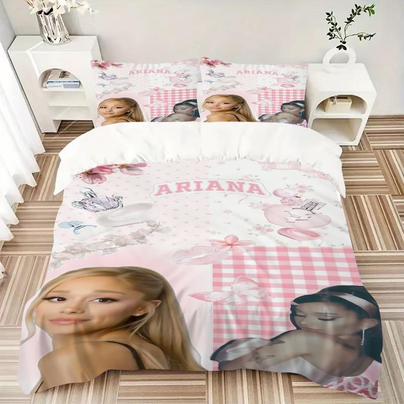 3-teilige rosa florale Ariana-Thema Bettwäsche-Sets für alle Größen Neue 3D-bedruckte Bettdecke Decke Bettbezug Kissenbezug Schlafzimmerdekoration