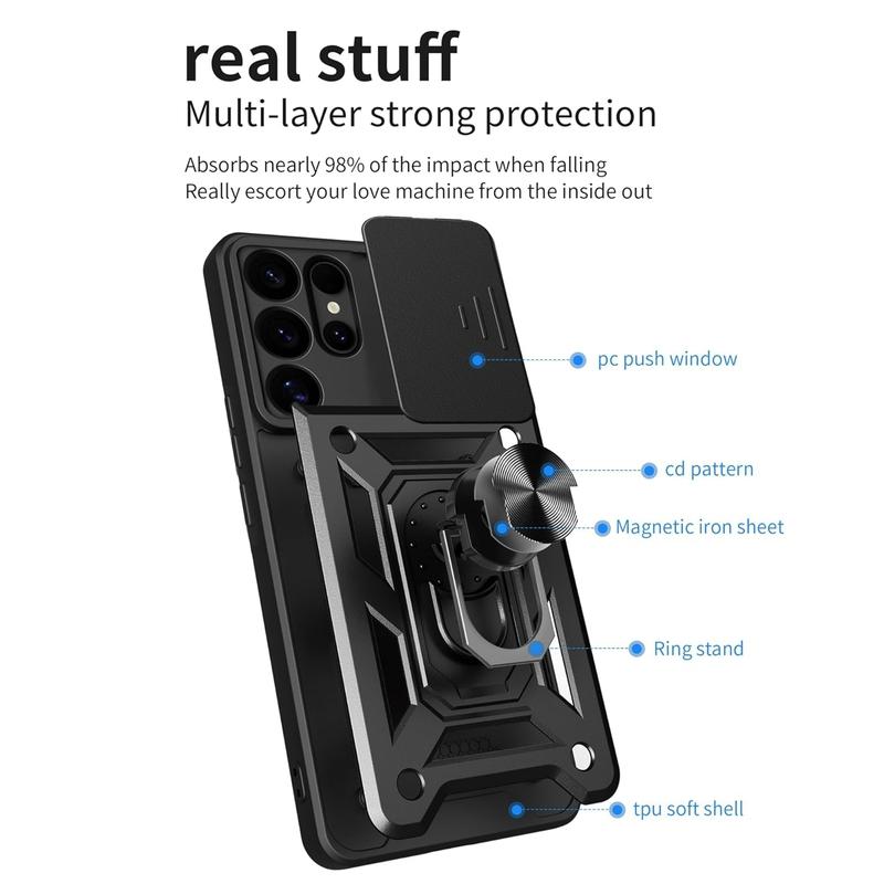 Armor Phone Case For ZTE Red Magic 10S Pro Redmagic 10 Pro 5G Cover Lens Protection Ring Magnetic Stand Holder Coque Fundas Capa