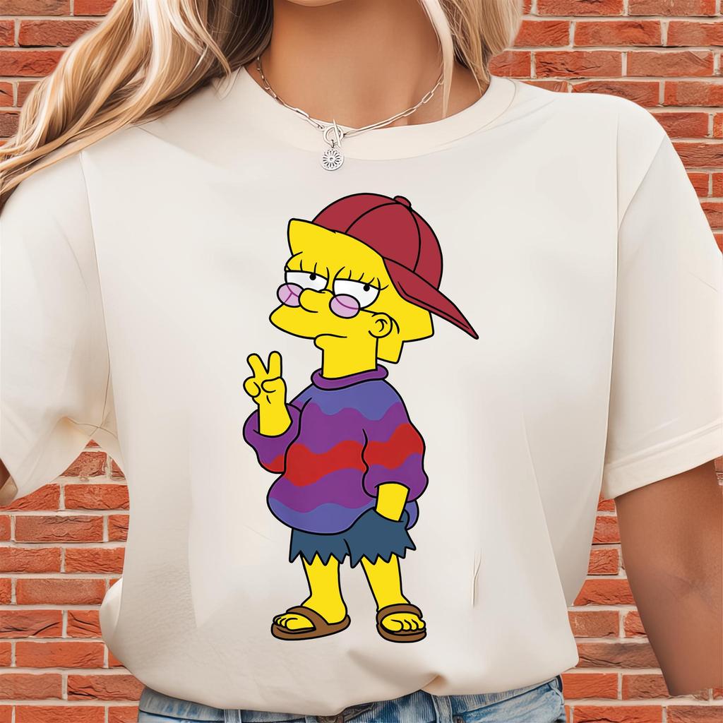 Womens The Simpsons Maggie Simpson Cartoon Tshirt Cotton Short Sleeve Unisex Oversized Loose Casual Stylish and Casual
