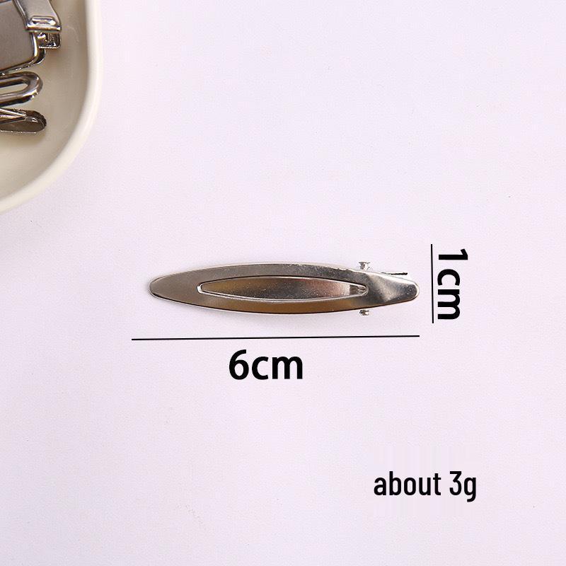 Korean Y2K Silver Side Bangs Duckbill Clip - Women's Sweet Hair Accessory