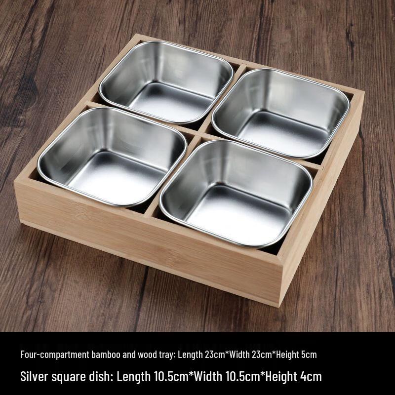 Nine-Grid Serving Platter with Bamboo Tray