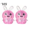 Rabbit Stress Toy 2Pcs Glitter Relief Toy, Stretchy Clear Bunny Squeeze TPR Ball Animal Shape Fidget Party Favors for Kids Adults Lightweight Reducer