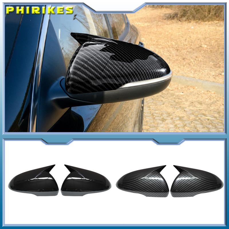 For KIA K5 Optima 2016-2019 Car Sticking Rearview Side Mirror Cover Wing Cap Exterior Door Case Trim Carbon Fiber