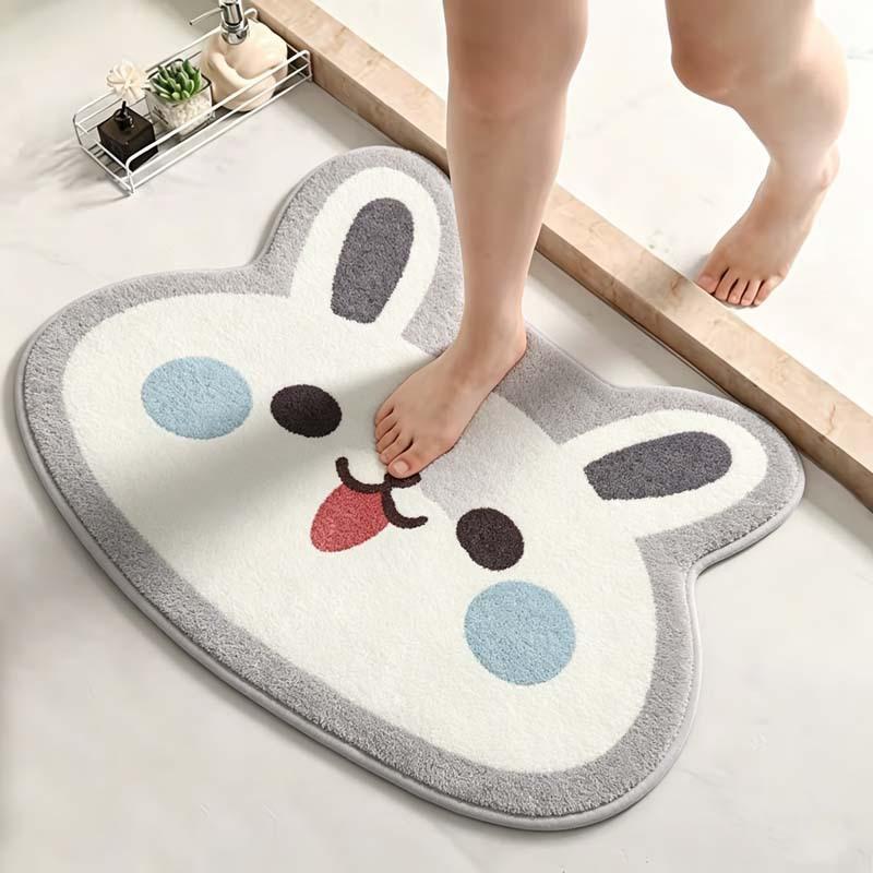 Thickened Special-Shaped Bathroom Absorbent Floor Mat Flannel Toilet Mat Shower Room Non-Slip And Dirt-Resistant Foot Mat
