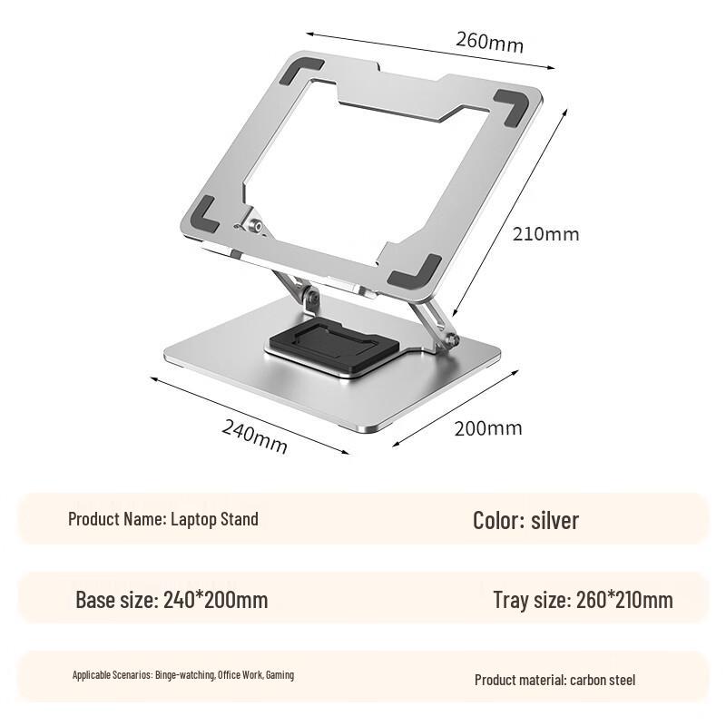 Ergonomischer 360° drehbarer stufenlos höhenverstellbarer Laptopständer