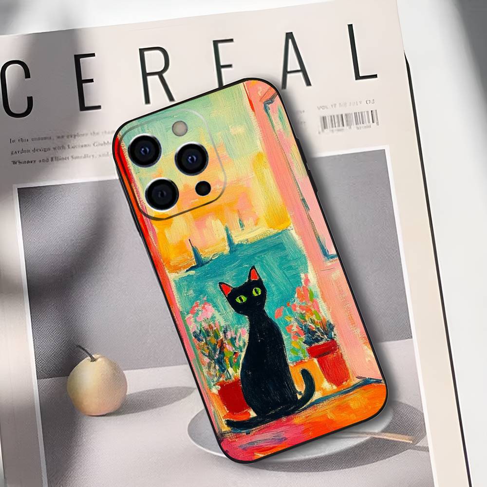 Master of Color Henri Matisse Painting Phone Case For IPhone 17,16,15,14,13,12,11,Plus,Pro,Max,Plus,XS,soft case Black silicone
