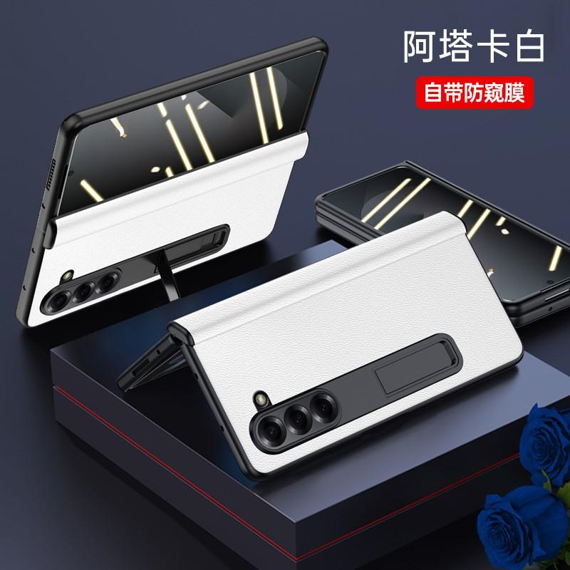 Premium Genuine Leather Flip Case Galaxy Z Fold6 With Hidden Kickstand Magnetic Drop Protection
