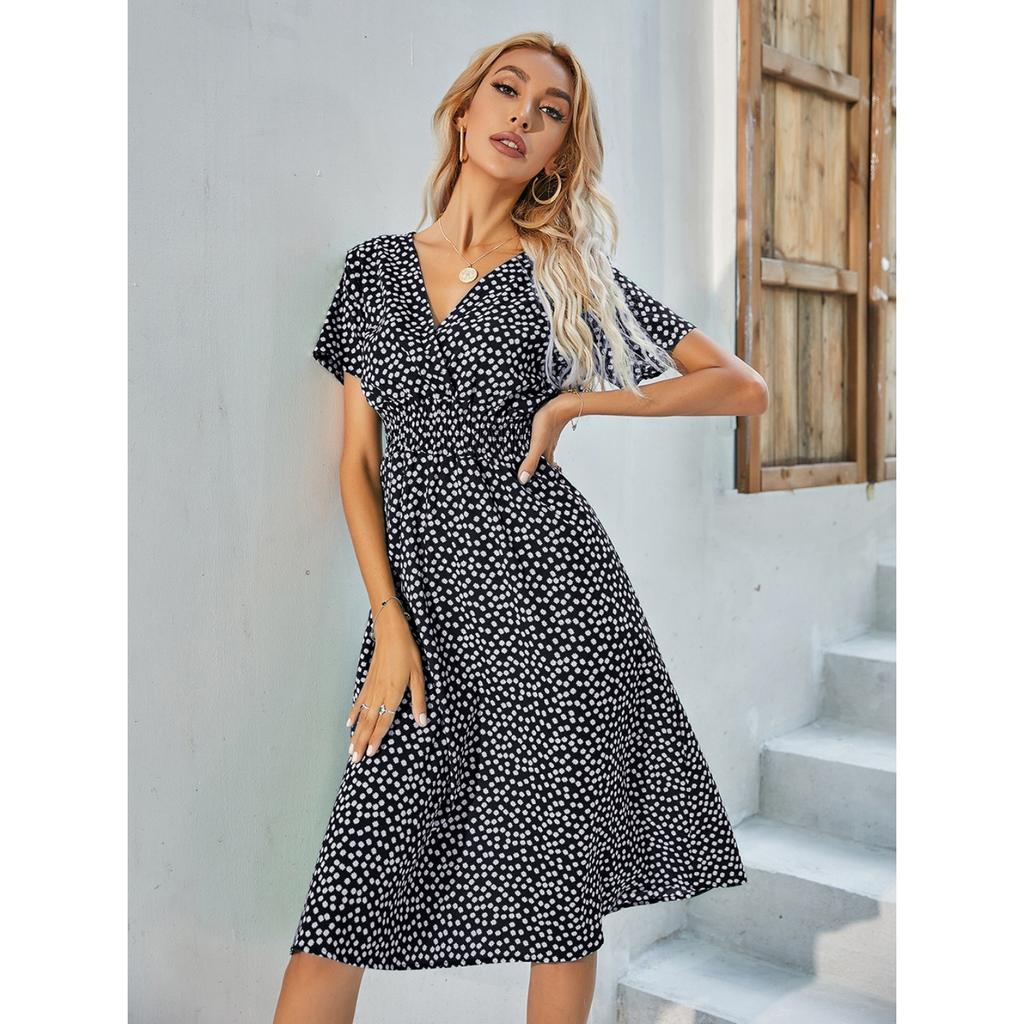 2025 New Fashion Trend Dresses Spring Summer Printed Waist Dresses Fashion Women's
