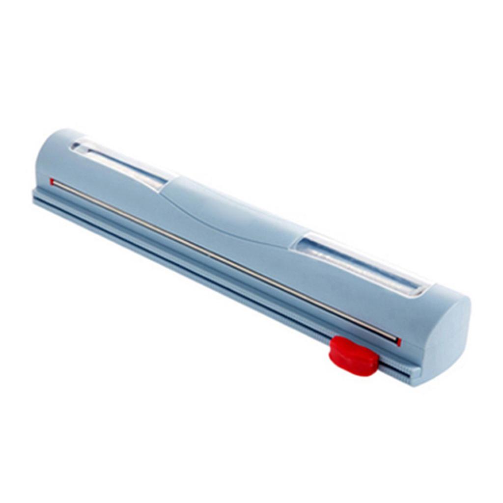 Plastic Wrap Dispenser with Slide Cutter Reusable Foil & Sealing Film Cutter Kitchen Storage Accessory Adjustable Length