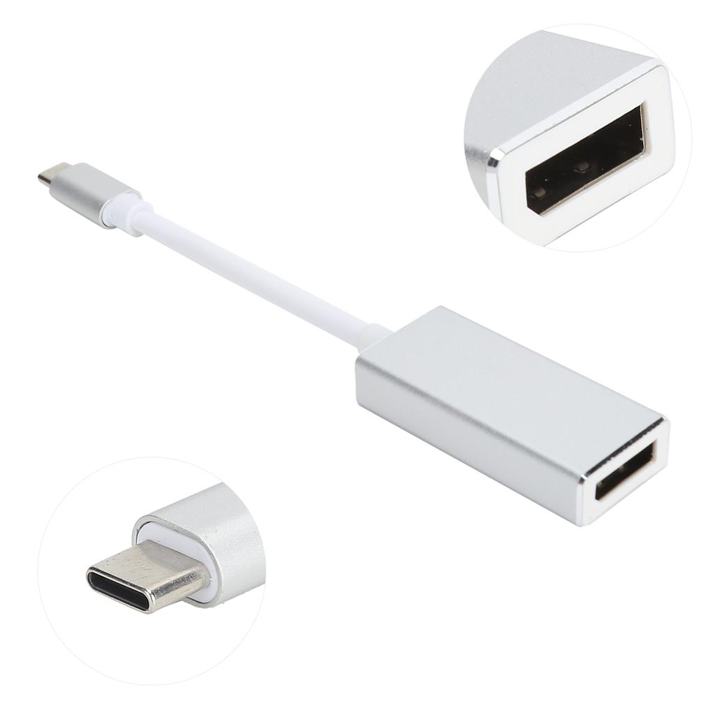 Datenkabel HD Datenübertragungskabel TypC zu DP Adapterkabel USB 3.1 zu DP High Definition Datenkabel(Silber )