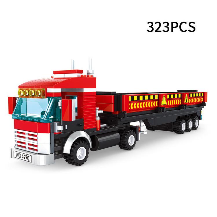 Technical Tour Bus Car City Vehicle School Bus Container Truck Building Blocks Goods Vehicle Creative MOC Racing Toys