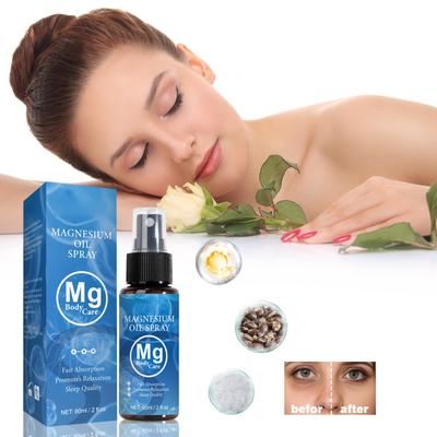 Magnesiumspray 60 ml, Magnesiumöl, für Füße, Körper, Haut, Schlaf, Angst, Muskelentspannung, natürliches topisches Magnesiumölspray